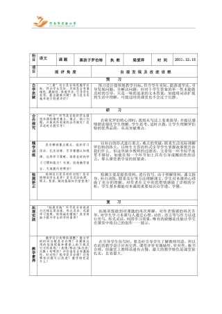 《黑孩子罗伯特》反观记录