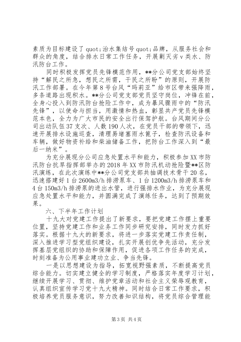 分公司XX年上半年党建工作总结及下半年工作计划_第3页
