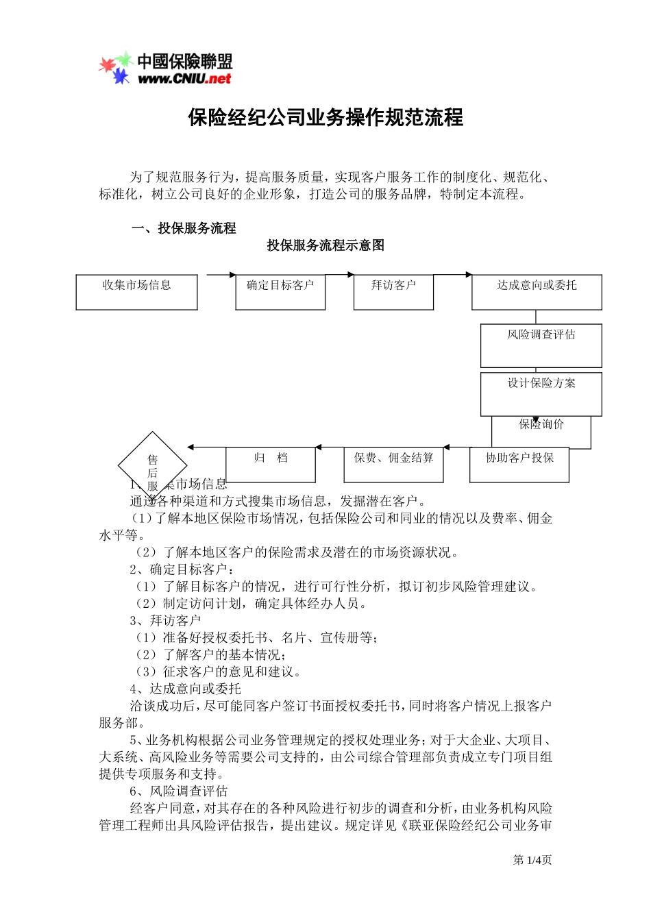保险经纪公司业务操作规范流程_第1页