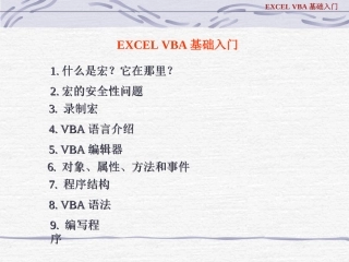 EXCEL VBA基础入门