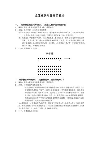 成体操队形展开的教法
