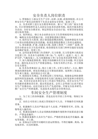 安全负责人岗位职责