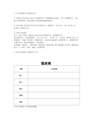 办公室环境卫生管理