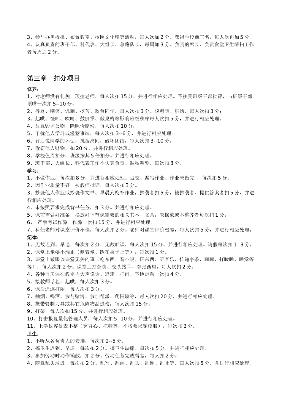 班级管理量化细则_第2页