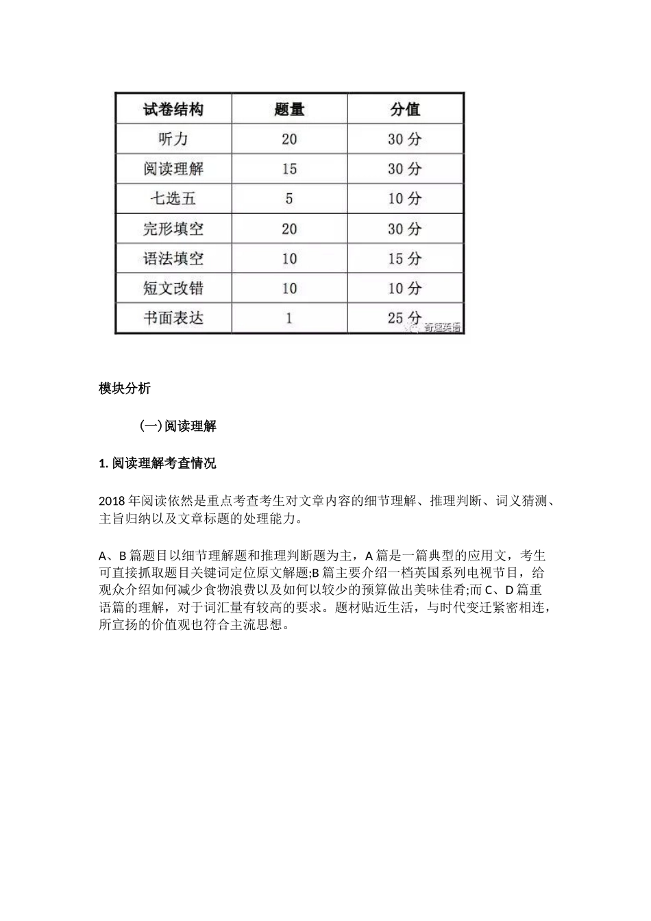 2018全国高考英语试题分析_第2页