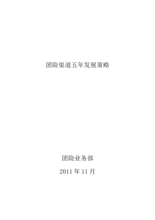 保险团险渠道五年发展策略-