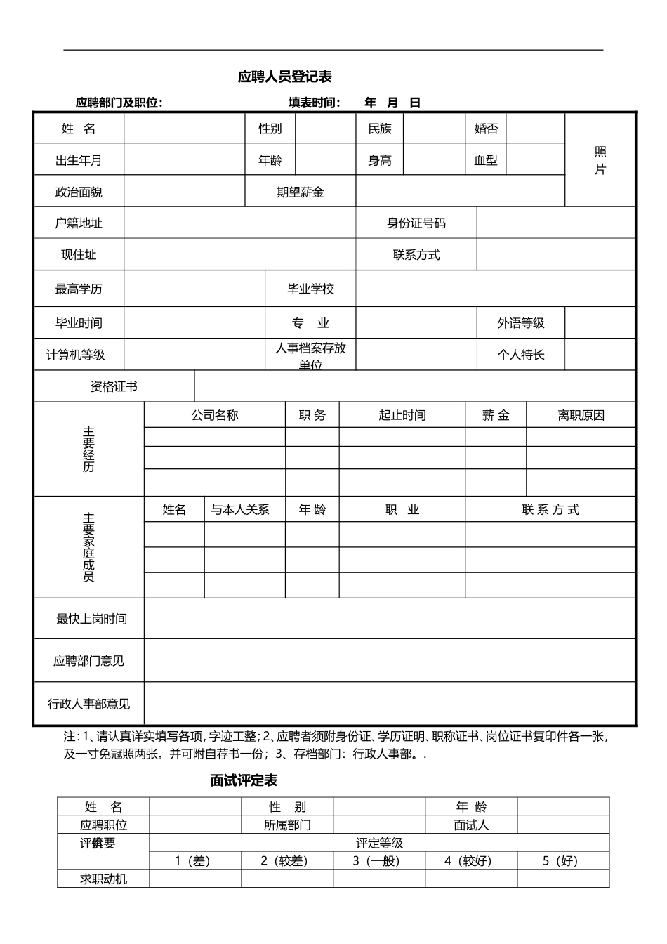 办公室常用表格大全(可以修改版)_第2页