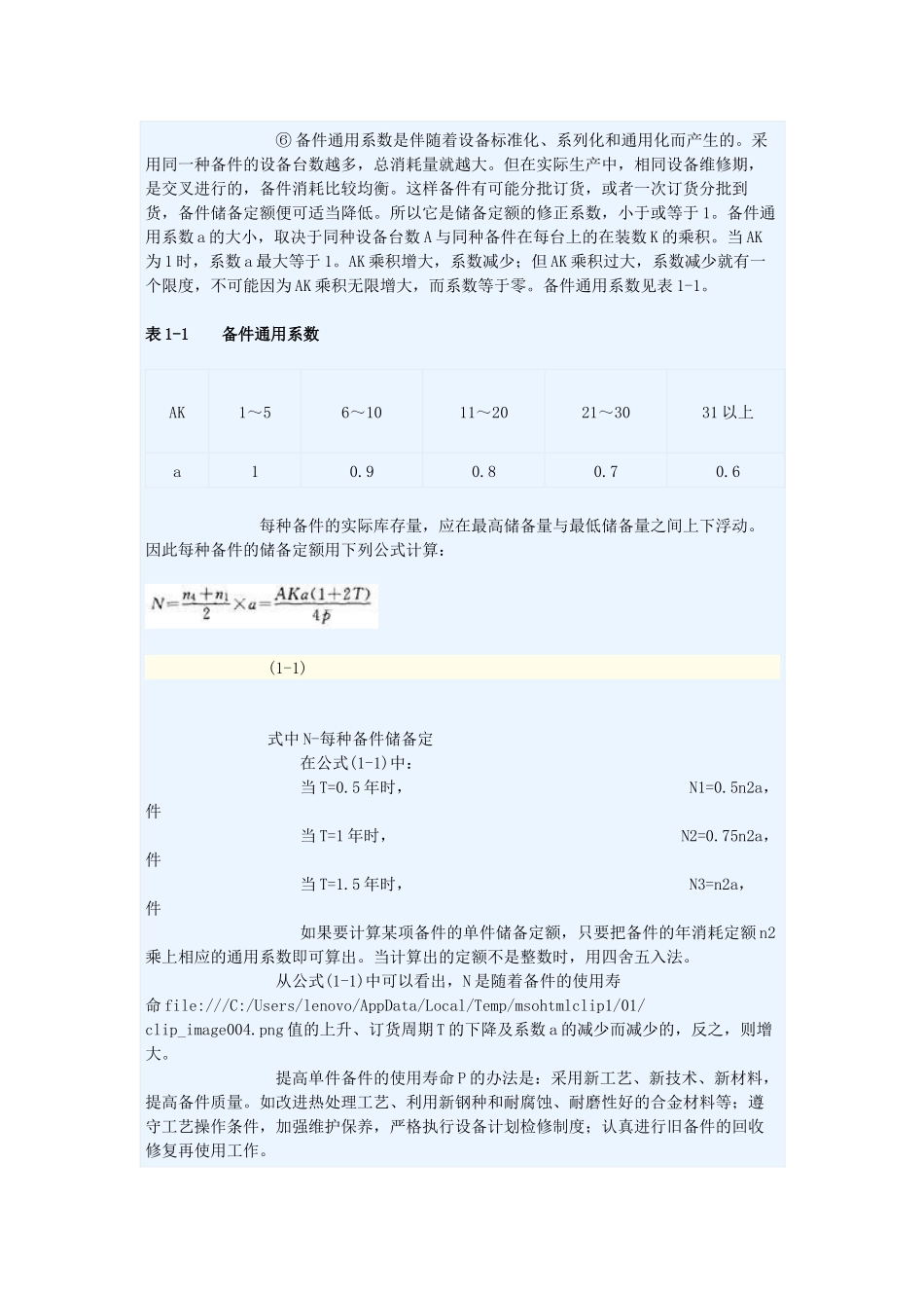 备件储备定额的概念与确定_第2页
