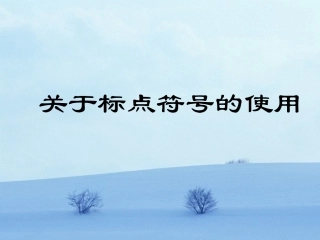 标点符号的使用