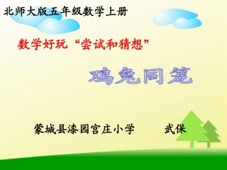 （精品《鸡兔同笼》