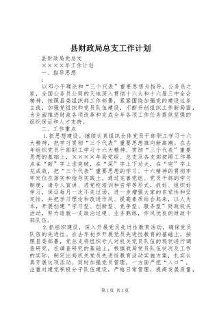 县财政局总支工作计划_1
