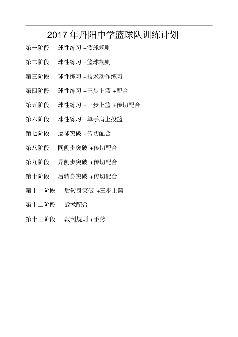 中学篮球队训练计划_第1页