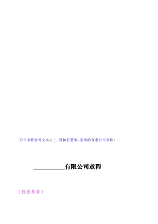 [宝典]新无限公司章程模板
