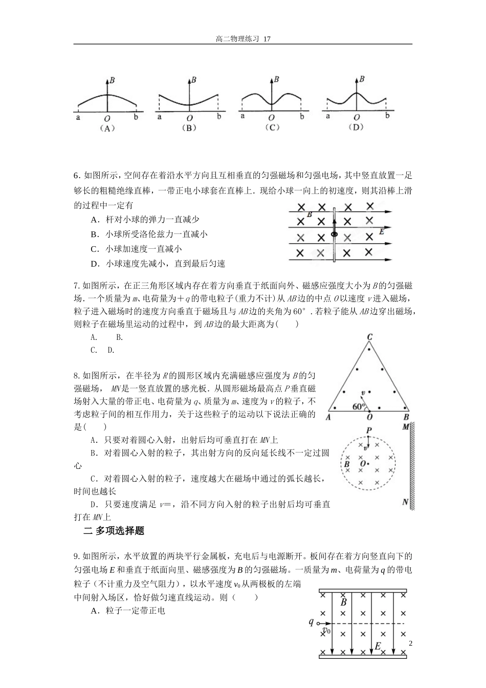 《磁场》复习题_第2页