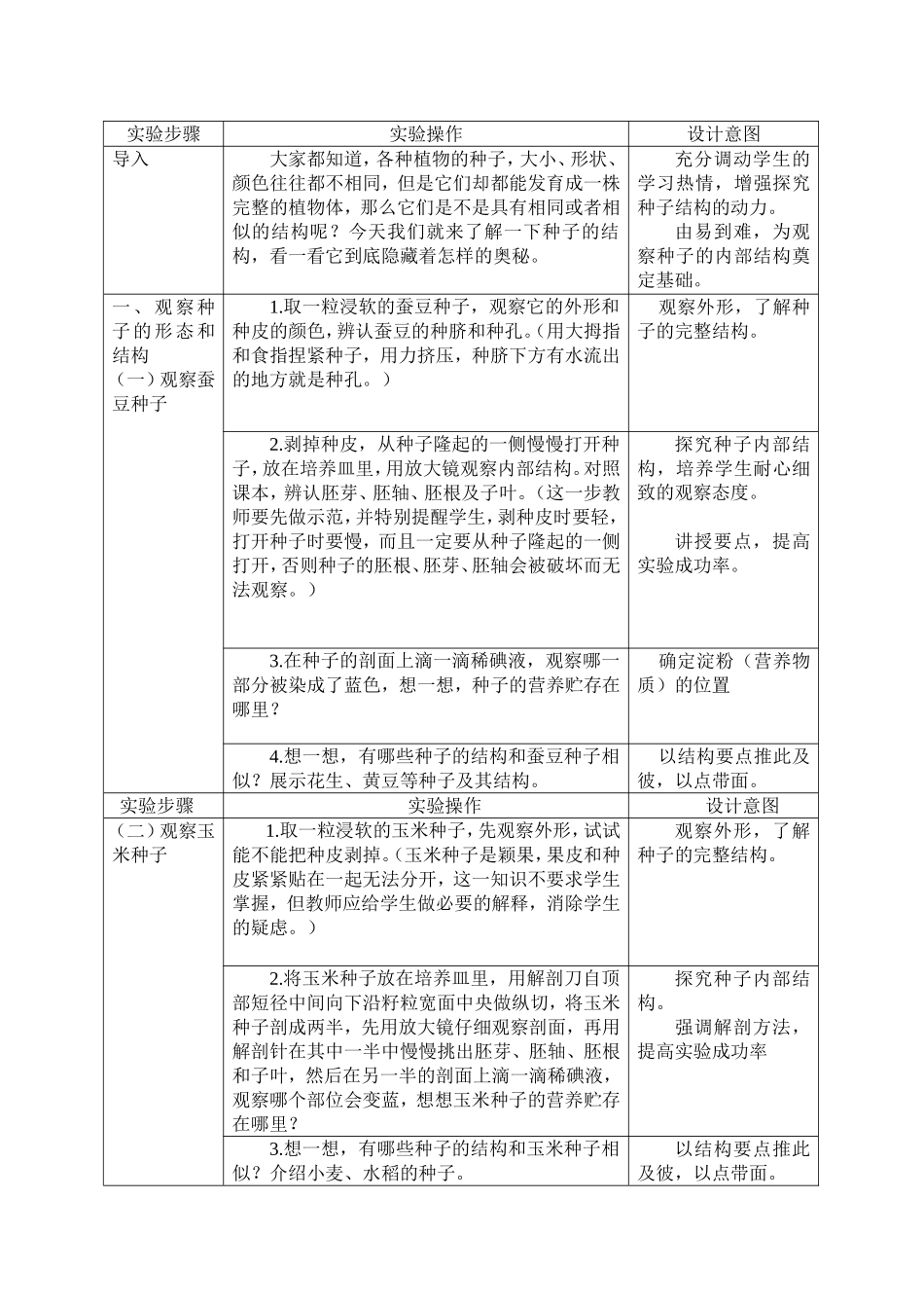 苏科版+种子的结构（八年级教案_第2页