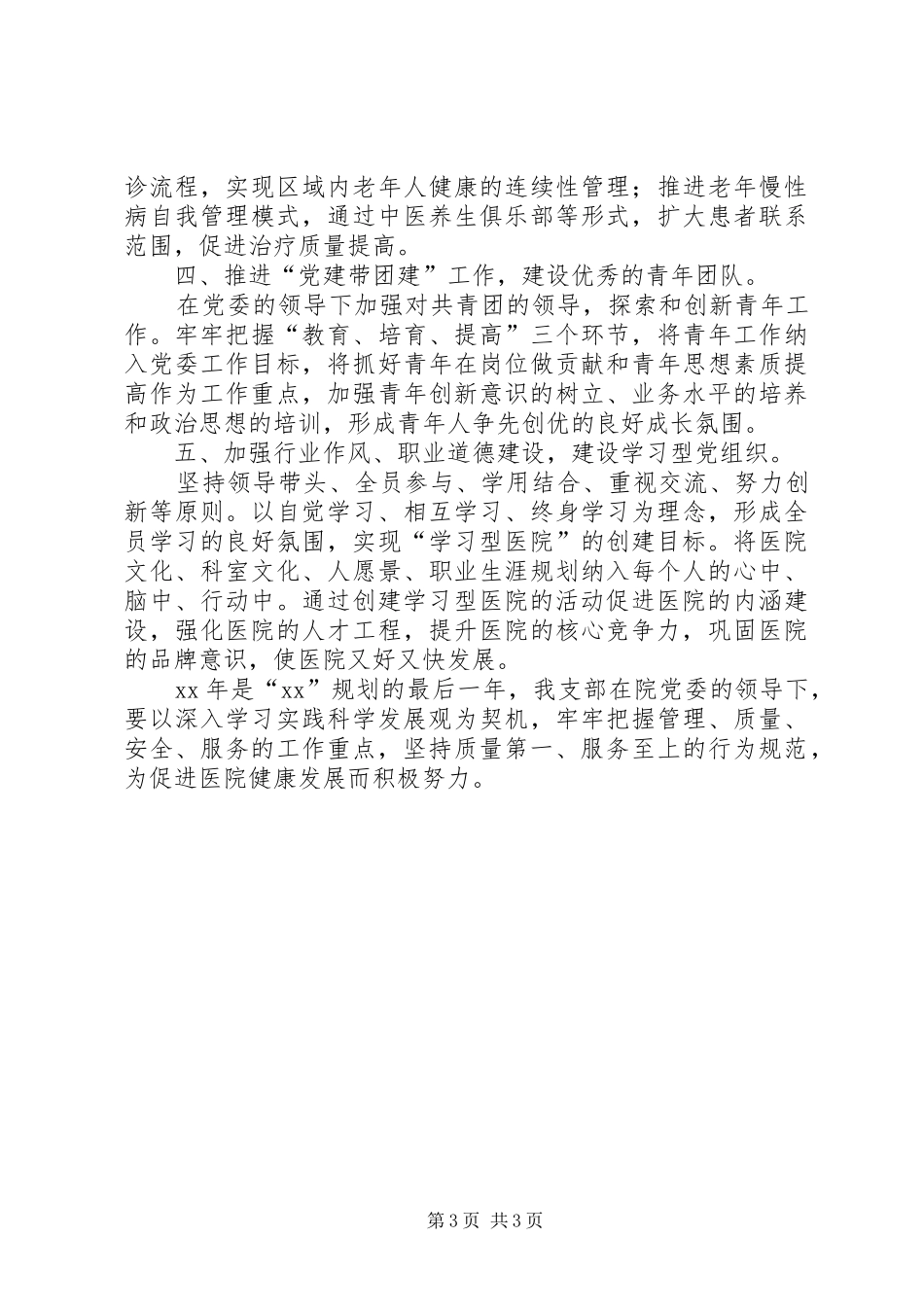医院委员会支部工作计划_第3页