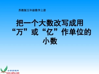 《把一个大数改写成用万或亿作单位的小数》课件