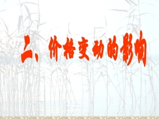 价格变动的影响说课课件