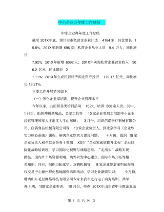 中小企业办年工作总结【可编辑版】