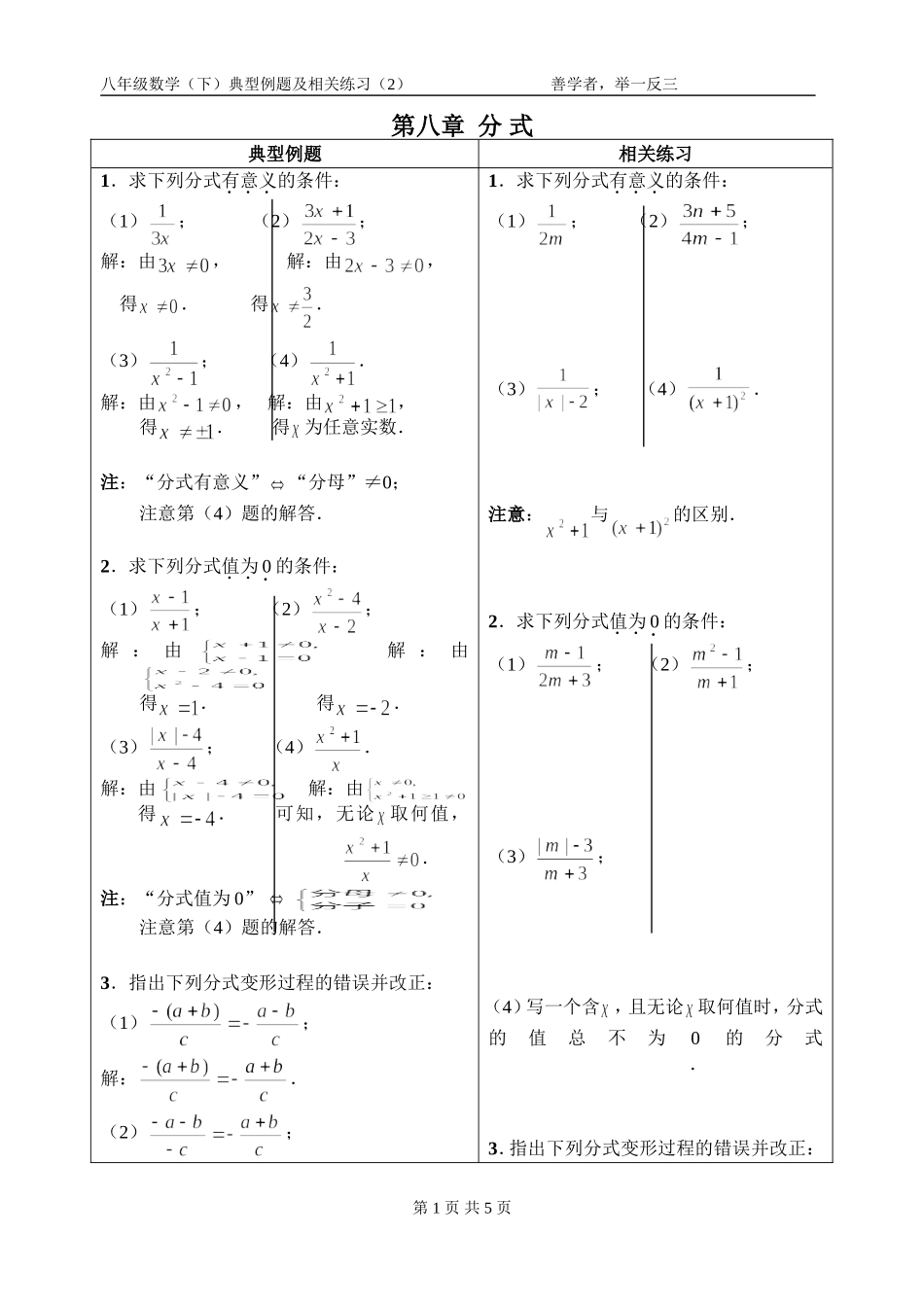 分式典型例题_第1页