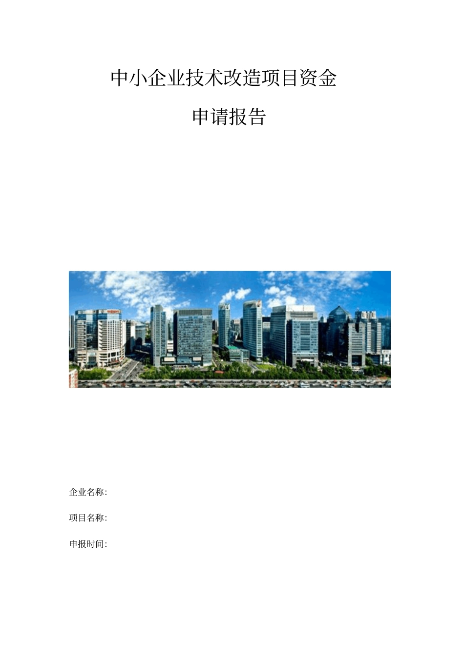 中小企业技改项目资金申请报告【示范版】_第1页