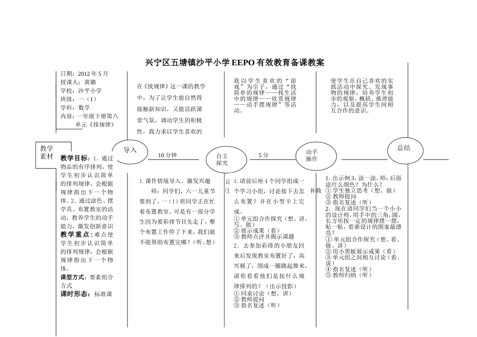 《找规律》EEPO图文结构式教学设计_第1页