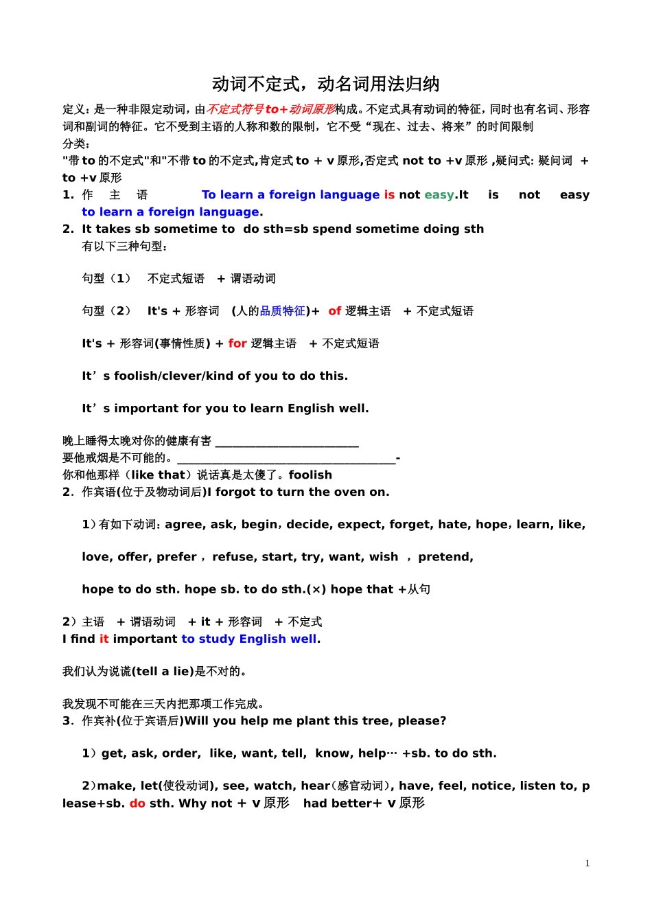 不定式用法：_第1页