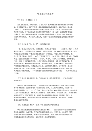 中小企业调查报告