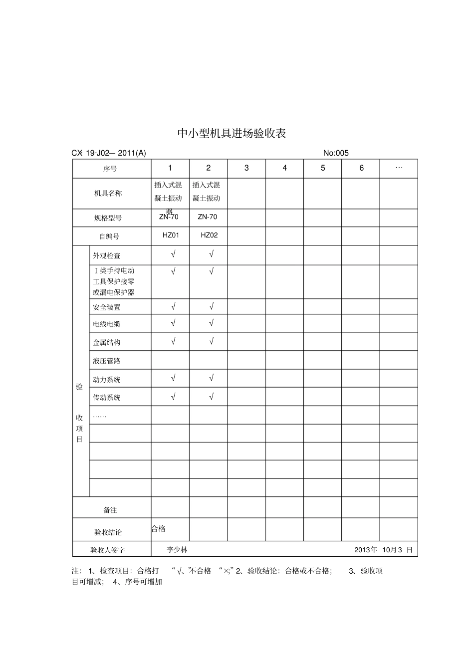 中小型机具进场验收表_第2页