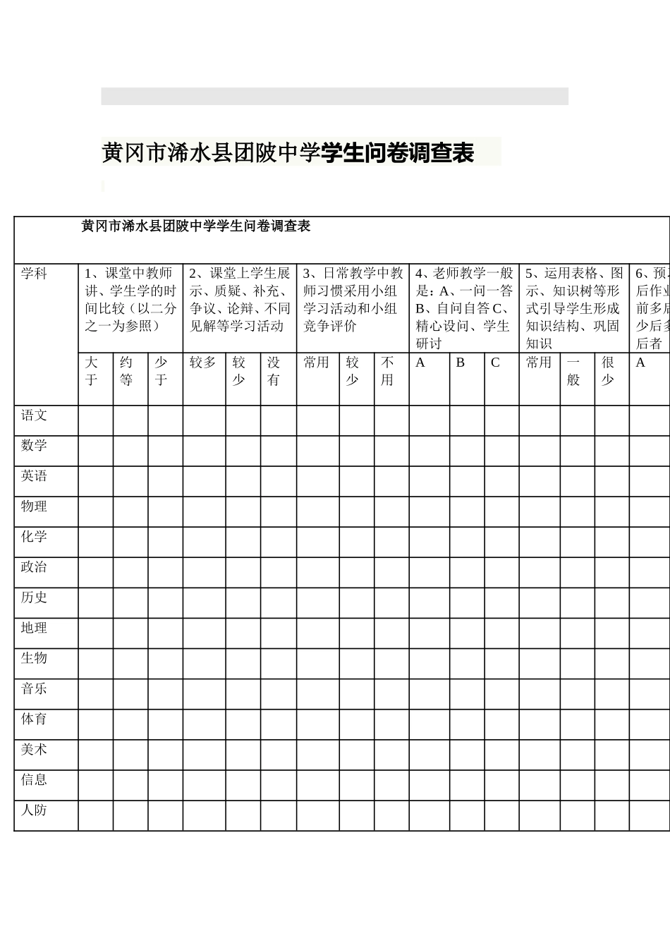 中学生问卷调查_第1页