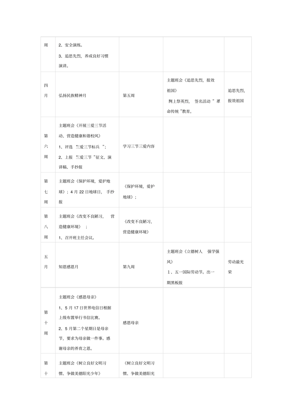 中小学德育主题活动安排表_第2页