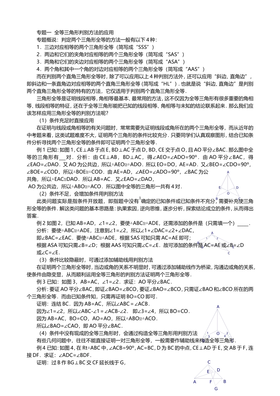 全等三角形专题讲解级_第1页