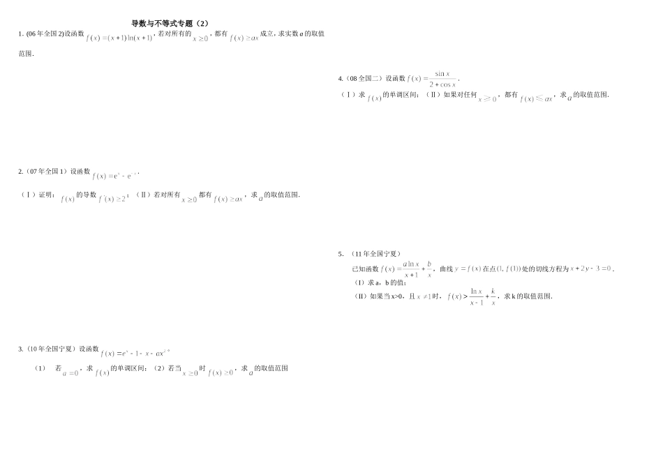 导数与不等式专题_第2页