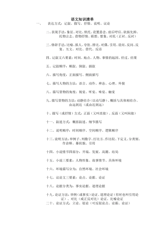 语文知识清单