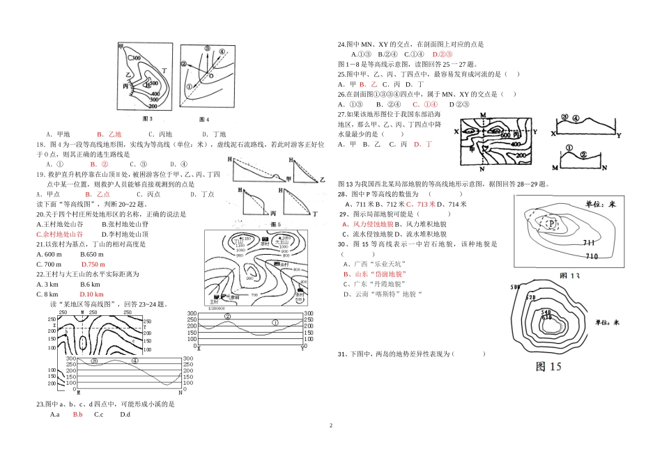 等高线专题训练_第2页