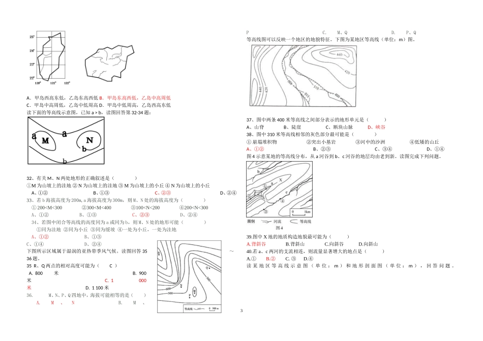 等高线专题训练_第3页
