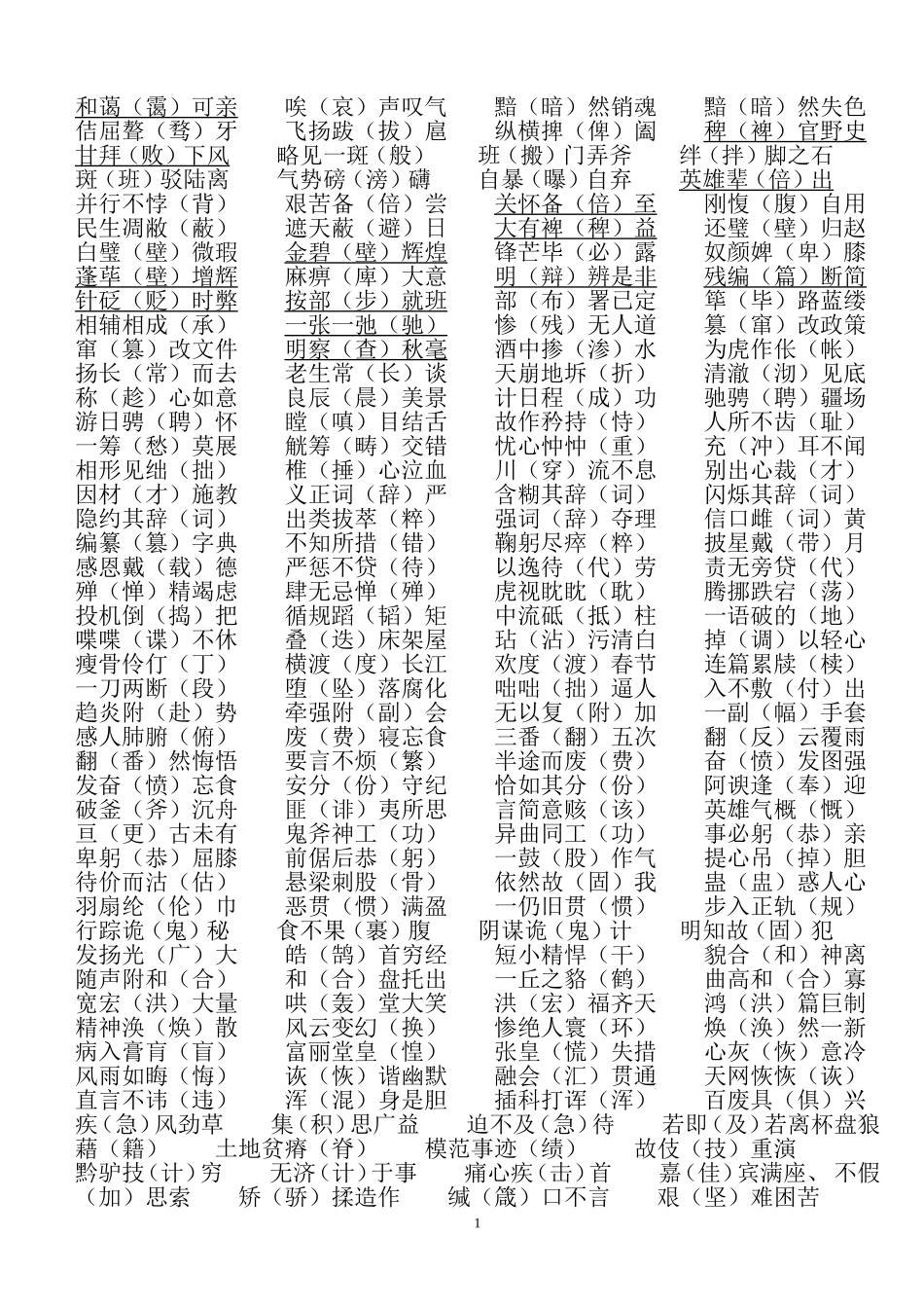 易写错的成语_第1页