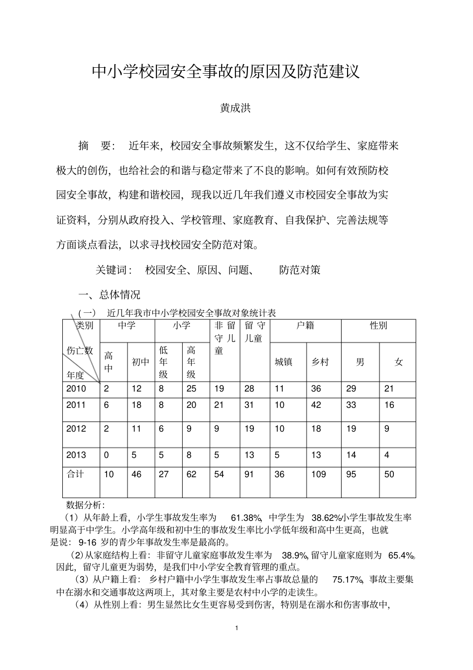中小学校园安全事故的原因与防范建议_第1页