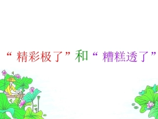 精彩极了和糟糕透了(第二课时)