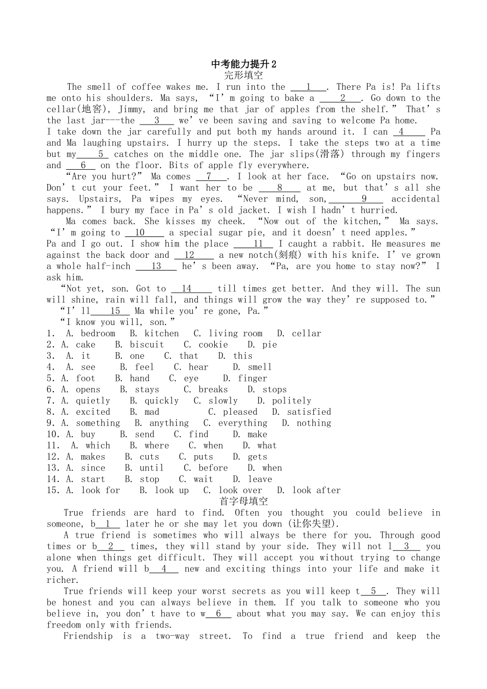 中考能力提升题2_第1页