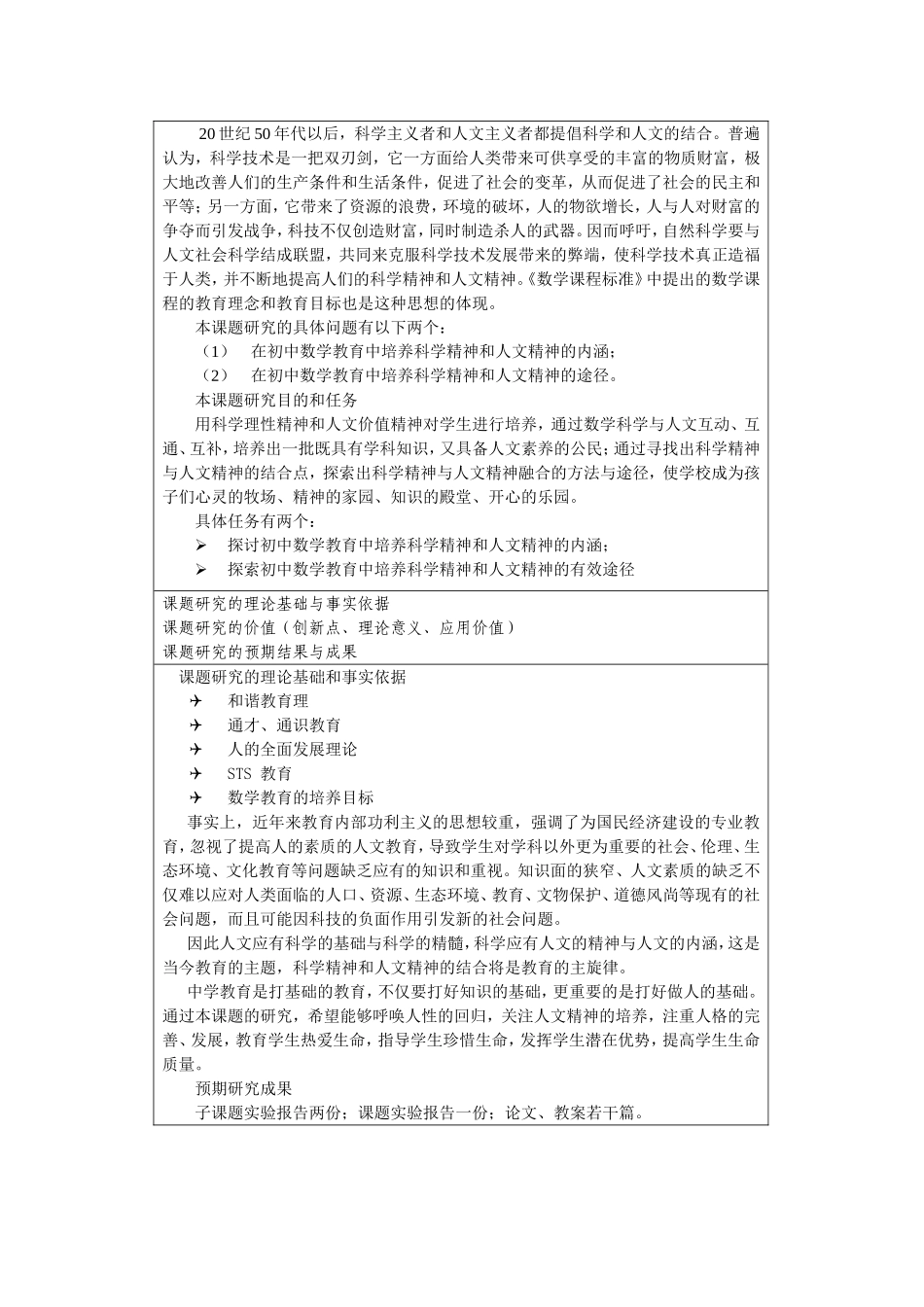 课题：初中数学教育中科学精神与人文精神的培养_第3页