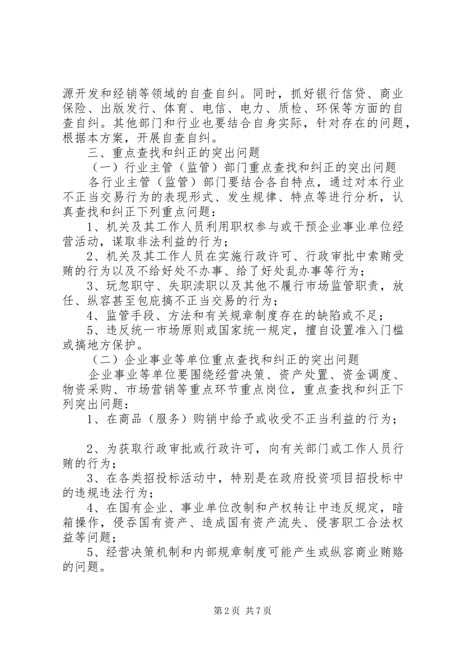 X市自查自纠的工作计划方案_第2页