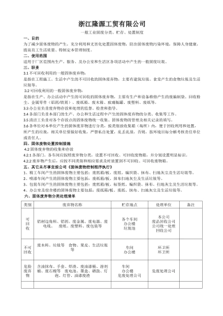 一般工业固废分类、贮存、处置制度