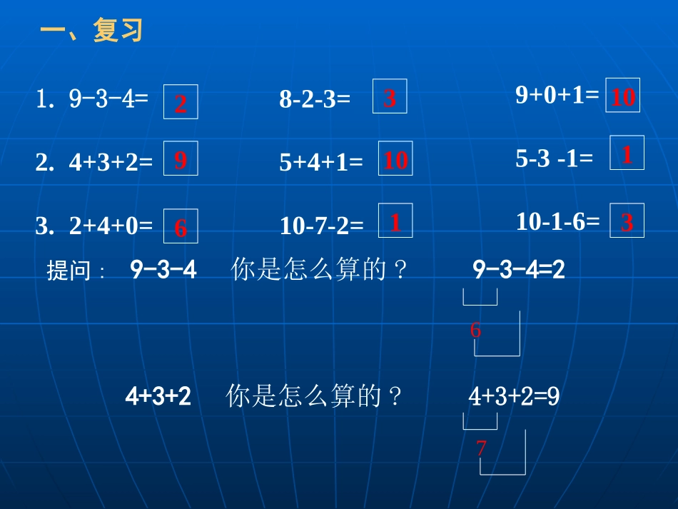 人教版小学一年级数学加减混合运算课件ppt_第2页