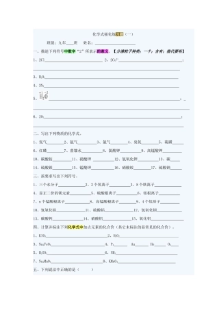 化学式强化练习题
