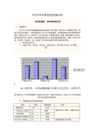 2018年陕西中考历史试卷分析