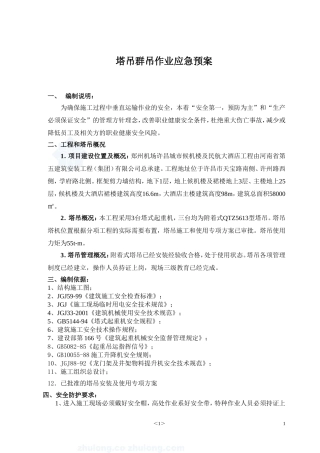 塔吊群吊作业应急预案