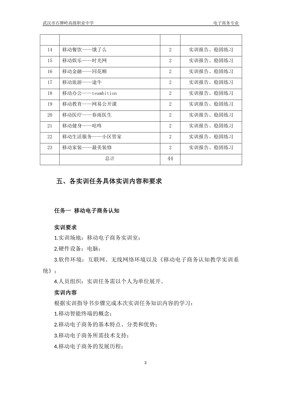 《移动电子商务基础》实训大纲_第3页