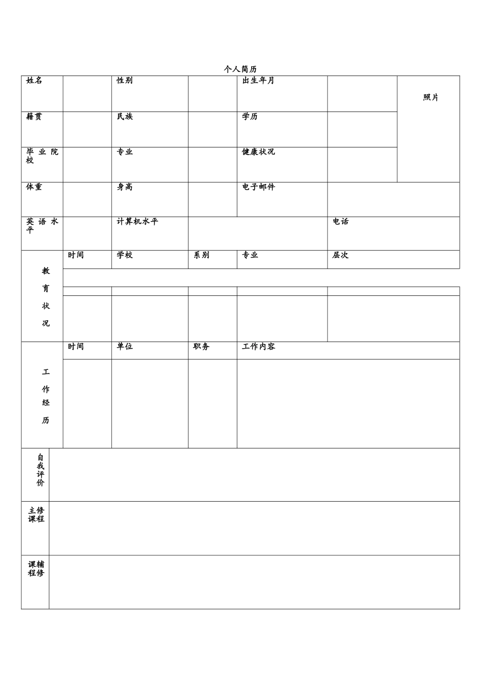 标准、正规个人简历表格_第3页