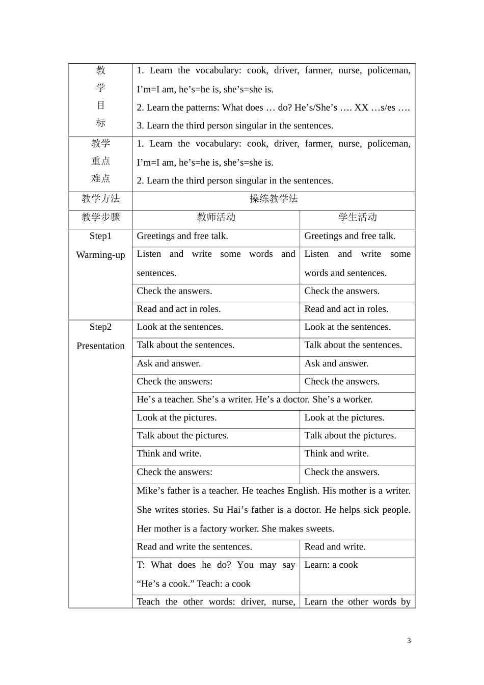 译林英语五年级表格式备课（U5-U8）_第3页